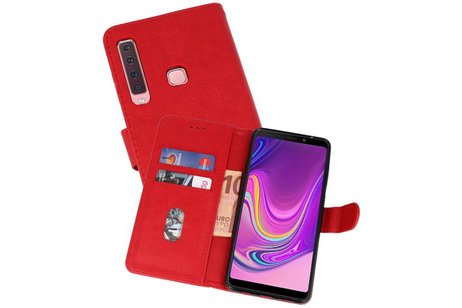 BAOHU Hoesje Geschikt voor Samsung Galaxy A9 2018 - Kaarthouder Book Case Telefoonhoesje - Rood