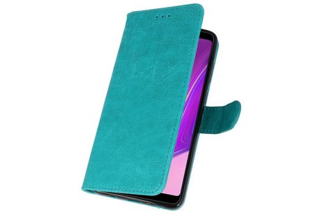 BAOHU Hoesje Geschikt voor Samsung Galaxy A9 2018 - Kaarthouder Book Case Telefoonhoesje - Groen