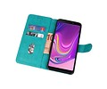 Samsung Galaxy A9 2018 Hoesje Kaarthouder Book Case Telefoonhoesje Groen