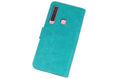 Samsung Galaxy A9 2018 Hoesje Kaarthouder Book Case Telefoonhoesje Groen