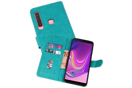 BAOHU Hoesje Geschikt voor Samsung Galaxy A9 2018 - Kaarthouder Book Case Telefoonhoesje - Groen
