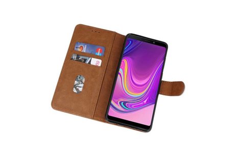 BAOHU Hoesje Geschikt voor Samsung Galaxy A9 2018 - Kaarthouder Book Case Telefoonhoesje - Bruin