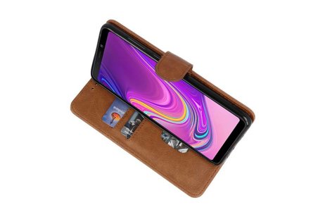 BAOHU Hoesje Geschikt voor Samsung Galaxy A9 2018 - Kaarthouder Book Case Telefoonhoesje - Bruin