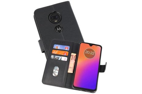 Hoesje Geschikt voor Motorola Moto G7 - Kaarthouder Book Case Telefoonhoesje - Zwart