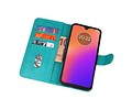 BAOHU Hoesje Geschikt voor Motorola Moto G7 - Kaarthouder Book Case Telefoonhoesje - Groen