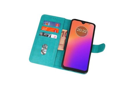 Hoesje Geschikt voor Motorola Moto G7 - Kaarthouder Book Case Telefoonhoesje - Groen