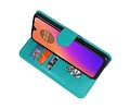 BAOHU Hoesje Geschikt voor Motorola Moto G7 - Kaarthouder Book Case Telefoonhoesje - Groen