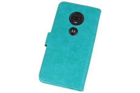 Hoesje Geschikt voor Motorola Moto G7 - Kaarthouder Book Case Telefoonhoesje - Groen