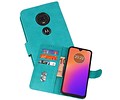 BAOHU Hoesje Geschikt voor Motorola Moto G7 - Kaarthouder Book Case Telefoonhoesje - Groen