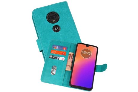 BAOHU Hoesje Geschikt voor Motorola Moto G7 - Kaarthouder Book Case Telefoonhoesje - Groen