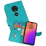 Motorola Moto G7 Hoesje Kaarthouder Book Case Telefoonhoesje Groen