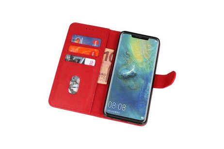 BAOHU Hoesje Geschikt voor Huawei Mate 20 Pro - Kaarthouder Book Case Telefoonhoesje - Rood