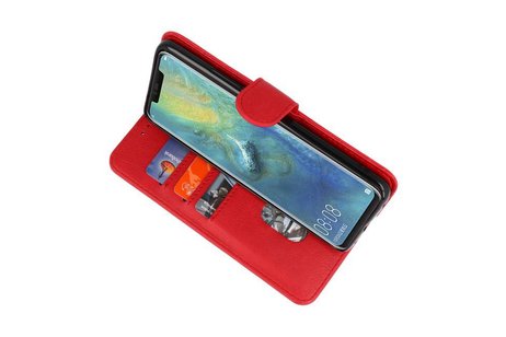 BAOHU Hoesje Geschikt voor Huawei Mate 20 Pro - Kaarthouder Book Case Telefoonhoesje - Rood