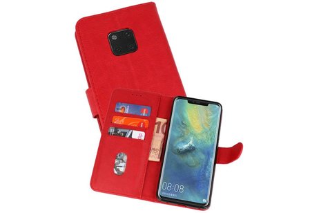 BAOHU Hoesje Geschikt voor Huawei Mate 20 Pro - Kaarthouder Book Case Telefoonhoesje - Rood