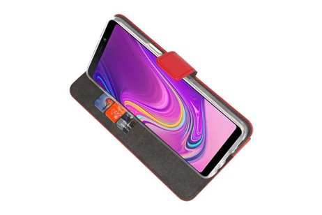 Booktype Telefoonhoesjes - Bookcase Hoesje - Wallet Case -  Geschikt voor Samsung Galaxy A9 2018 - Rood