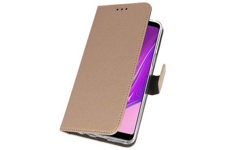 Booktype Telefoonhoesjes - Bookcase Hoesje - Wallet Case -  Geschikt voor Samsung Galaxy A9 2018 - Goud