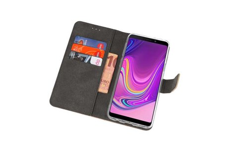 Booktype Telefoonhoesjes - Bookcase Hoesje - Wallet Case -  Geschikt voor Samsung Galaxy A9 2018 - Goud