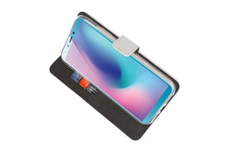 Booktype Telefoonhoesjes - Bookcase Hoesje - Wallet Case -  Geschikt voor Samsung Galaxy A6s - Wit