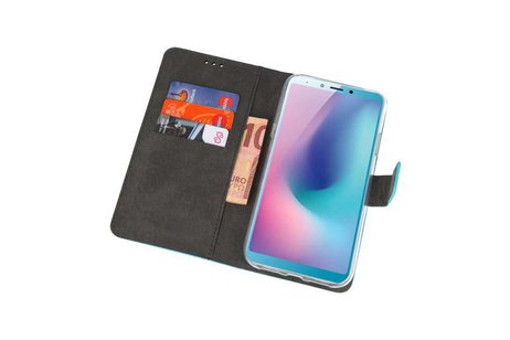 BAOHU Booktype Telefoonhoesjes - Bookcase Hoesje - Wallet Case -  Geschikt voor Samsung Galaxy A6s - Blauw