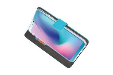 BAOHU Booktype Telefoonhoesjes - Bookcase Hoesje - Wallet Case -  Geschikt voor Samsung Galaxy A6s - Blauw
