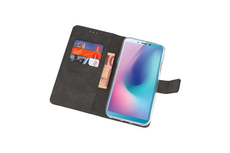 BAOHU Booktype Telefoonhoesjes - Bookcase Hoesje - Wallet Case -  Geschikt voor Samsung Galaxy A6s - Navy
