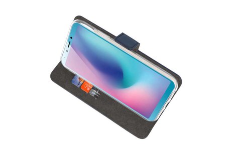BAOHU Booktype Telefoonhoesjes - Bookcase Hoesje - Wallet Case -  Geschikt voor Samsung Galaxy A6s - Navy