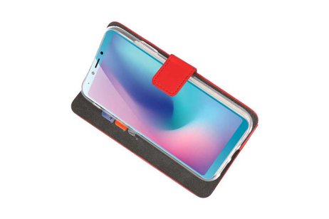 BAOHU Booktype Telefoonhoesjes - Bookcase Hoesje - Wallet Case -  Geschikt voor Samsung Galaxy A6s - Rood