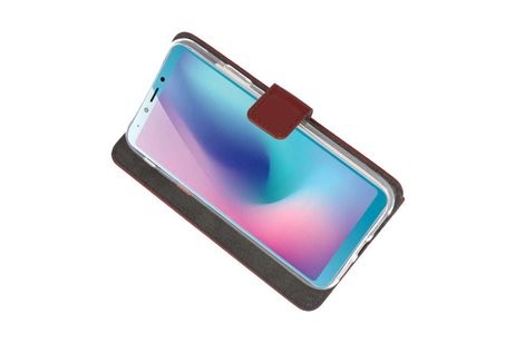 Booktype Telefoonhoesjes - Bookcase Hoesje - Wallet Case -  Geschikt voor Samsung Galaxy A6s - Bruin