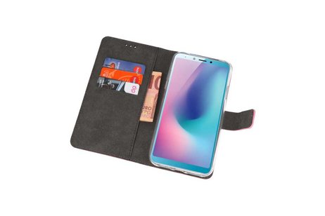 BAOHU Booktype Telefoonhoesjes - Bookcase Hoesje - Wallet Case -  Geschikt voor Samsung Galaxy A6s - Roze