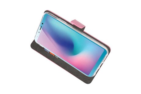 BAOHU Booktype Telefoonhoesjes - Bookcase Hoesje - Wallet Case -  Geschikt voor Samsung Galaxy A6s - Roze