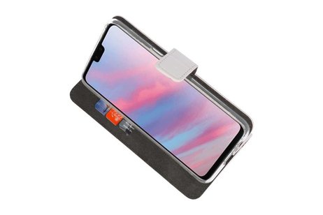 Booktype Telefoonhoesjes - Bookcase Hoesje - Wallet Case -  Geschikt voor Huawei Y9 2019 - Wit