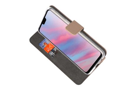 Booktype Telefoonhoesjes - Bookcase Hoesje - Wallet Case -  Geschikt voor Huawei Y9 2019 - Goud