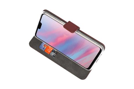 Booktype Telefoonhoesjes - Bookcase Hoesje - Wallet Case -  Geschikt voor Huawei Y9 2019 - Bruin