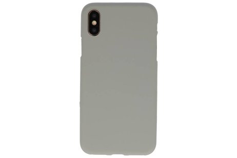 BackCover Hoesje Color Telefoonhoesje voor iPhone XS - iPhone X - Grijs