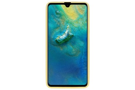 BAOHU Hoesje Geschikt voor de Huawei Mate 20 - Backcover Color Telefoonhoesje - Geel