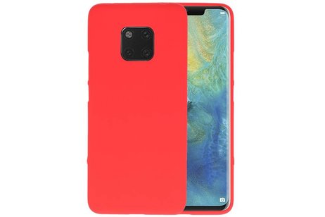 BAOHU Hoesje Geschikt voor de Huawei Mate 20 Pro - Backcover Color Telefoonhoesje - Rood