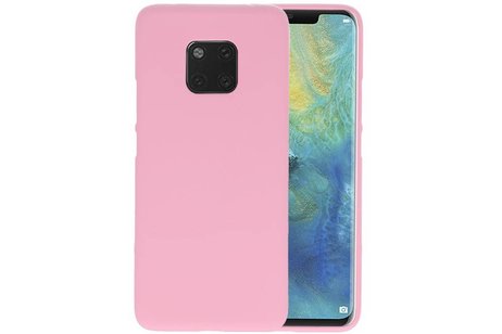 BAOHU Hoesje Geschikt voor de Huawei Mate 20 Pro - Backcover Color Telefoonhoesje - Roze