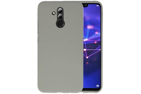 BAOHU Hoesje Geschikt voor de Huawei Mate 20 Lite - Backcover Color Telefoonhoesje - Grijs