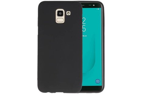 BAOHU Hoesje Geschikt voor de Samsung Galaxy J6 - Backcover Color Telefoonhoesje - Zwart