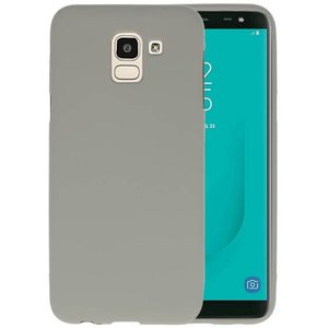 BAOHU Hoesje Geschikt voor de Samsung Galaxy J6 - Backcover Color Telefoonhoesje - Grijs