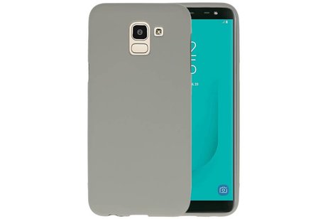 BackCover Hoesje Color Telefoonhoesje voor Samsung Galaxy J6 - Grijs