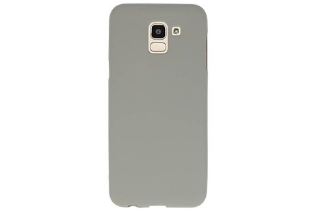 BAOHU Hoesje Geschikt voor de Samsung Galaxy J6 - Backcover Color Telefoonhoesje - Grijs