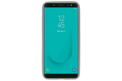 BAOHU Hoesje Geschikt voor de Samsung Galaxy J6 - Backcover Color Telefoonhoesje - Grijs
