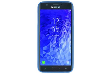 BAOHU Hoesje Geschikt voor de Samsung Galaxy J7 2018 - Backcover Color Telefoonhoesje - Navy