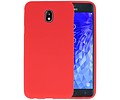BAOHU Hoesje Geschikt voor de Samsung Galaxy J7 2018 - Backcover Color Telefoonhoesje - Rood