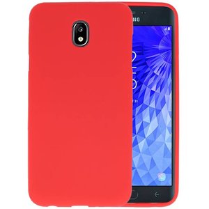 BAOHU Hoesje Geschikt voor de Samsung Galaxy J7 2018 - Backcover Color Telefoonhoesje - Rood