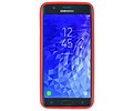 BAOHU Hoesje Geschikt voor de Samsung Galaxy J7 2018 - Backcover Color Telefoonhoesje - Rood