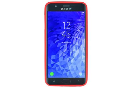 BAOHU Hoesje Geschikt voor de Samsung Galaxy J7 2018 - Backcover Color Telefoonhoesje - Rood