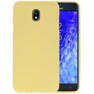 BAOHU Hoesje Geschikt voor de Samsung Galaxy J7 2018 - Backcover Color Telefoonhoesje - Geel