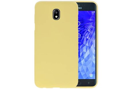 BAOHU Hoesje Geschikt voor de Samsung Galaxy J7 2018 - Backcover Color Telefoonhoesje - Geel